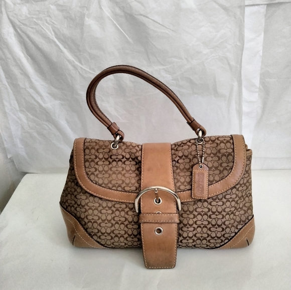 Vintage Coach  Leather canvas monogram Small Handbag - Picture 16 of 16